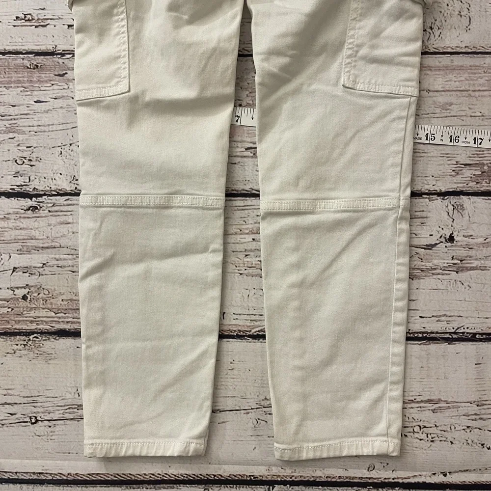JOIE Women's 27 Okana Cargo Skinny Ankle‎ Crop Soft White Utility Pant Jeans